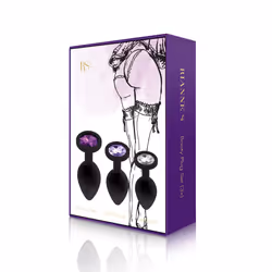 Rianne S BOOTY PLUG SET Ensemble de plugs anaux Noir Silicone 3 pièce(s)