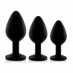Rianne S BOOTY PLUG SET Ensemble de plugs anaux Noir Silicone 3 pièce(s)