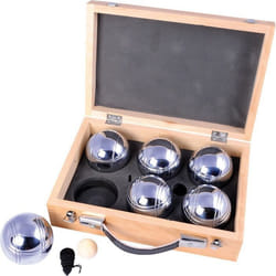 Jeu de Pétanque - 6 boules métal - Cochonnet en bois - Etui compartimenté - Diamètre 740 mm