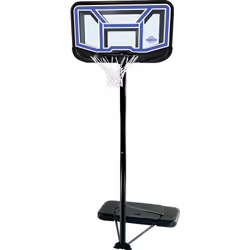 Ce système de basket-ball portable de Lifetime comprend un panneau Fusion incassable de 44 pouces avec un réglage de la haute ...