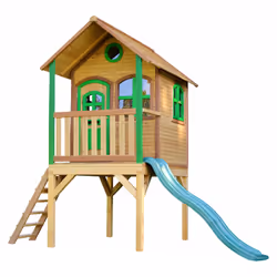 AXI Classic Playhouse Laura, Salle de jeux sur pilotis, 3 an(s), 1 portes(s), Toboggan, Multicolore