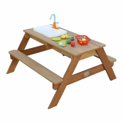 AXI Emily Sand & Water Picnic table with Play kitchen sink Brown - Vue supplémentaire 10