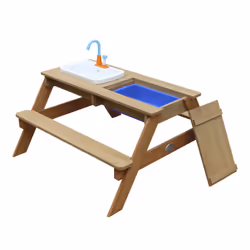 AXI Emily Sand & Water Picnic table with Play kitchen sink Brown - Vue supplémentaire 12