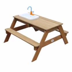 AXI Emily Sand & Water Picnic table with Play kitchen sink Brown - Vue supplémentaire 13