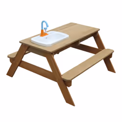 AXI Emily Sand & Water Picnic table with Play kitchen sink Brown - Vue supplémentaire 14
