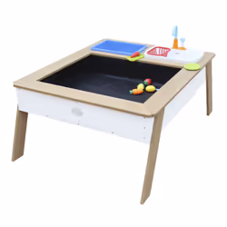 AXI Linda Sand & Water Table with Play Kitchen sink Brown/white - Umbrella Blue/white - Vue supplémentaire 4