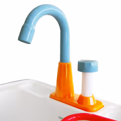 AXI Linda Sand & Water Table with Play Kitchen sink Brown - Umbrella Blue/White - Vue supplémentaire 7