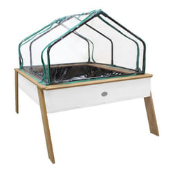 AXI Linda Table de Culture en bois avec Bac & Voile de Jardin  Potager sur Pied / Jardinière avec serre en marron & blanc