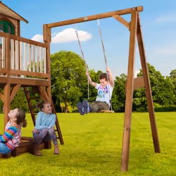 AXI Classic Maison Liam avec Simple Balançoire Marron/vert - Toboggan Vert - Vue supplémentaire 10