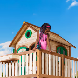 AXI Classic Maison Liam avec Simple Balançoire Marron/vert - Toboggan Vert - Vue supplémentaire 12