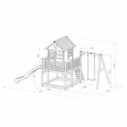 AXI Classic Maison Liam avec Simple Balançoire Marron/vert - Toboggan Vert - Vue supplémentaire 13
