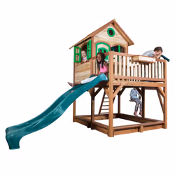 AXI Classic Maison Liam avec Simple Balançoire Marron/vert - Toboggan Vert - Vue supplémentaire 6
