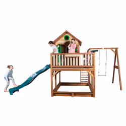 AXI Classic Maison Liam avec Simple Balançoire Marron/vert - Toboggan Vert - Vue supplémentaire 7