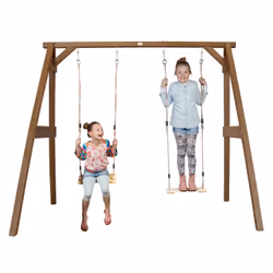 AXI Portique Balançoire en Bois Double Marron - Vue supplémentaire 4
