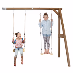 AXI Portique Balançoire en Bois 2 agrès Wall mount Marron