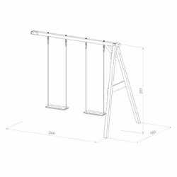 AXI Portique Balançoire en Bois 2 agrès Wall mount Marron - Vue supplémentaire 6