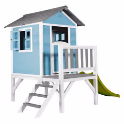 AXI Lodge XL Playhouse Caribbean Blue - Lime green Slide