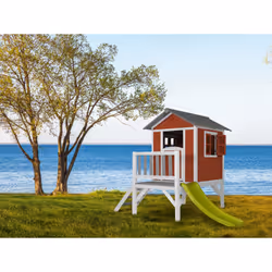 AXI Lodge XL Playhouse Scandinavian Red - Lime green Slide - Vue supplémentaire 5