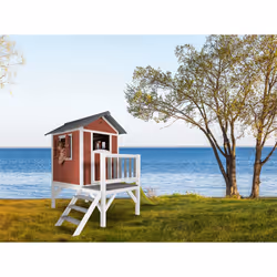 AXI Lodge XL Playhouse Scandinavian Red - Lime green Slide - Vue supplémentaire 9