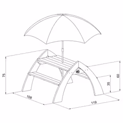 AXI Table picnic Kylo XL Gris/blanc - Vue supplémentaire 5