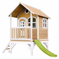 AXI Classic Tom Maisonnette marron/blanc - Toboggan Vert Citron, Salle de jeux sur pilotis, 2 an(s), 1 portes(s), Toboggan, M ...