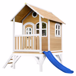 AXI Classic Tom Maisonnette marron/blanc - Toboggan Bleu, Salle de jeux sur pilotis, 2 an(s), 1 portes(s), Toboggan, Bleu, Ma ...