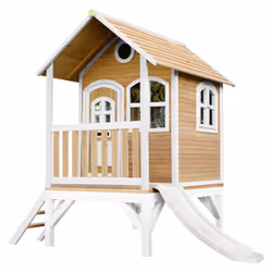 AXI Classic Tom Maisonnette marron/blanc - Toboggan Blanc, Salle de jeux sur pilotis, 2 an(s), 1 portes(s), Toboggan, Marron, ...
