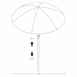 AXI Parasol ⌀125 cm - Gris/bleu - Vue supplémentaire 7