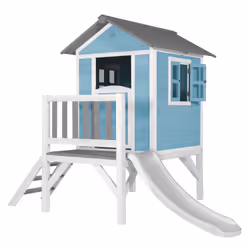 AXI Beach Lodge XL Playhouse Caribbean Blue - Toboggan Blanc, Salle de jeux sur pilotis, 2 an(s), 1 portes(s), Toboggan, Bleu ...