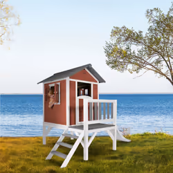 AXI Beach Lodge XL Playhouse Scandinavian Red - Toboggan Blanc - Vue supplémentaire 10