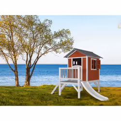 AXI Beach Lodge XL Playhouse Scandinavian Red - Toboggan Blanc - Vue supplémentaire 11