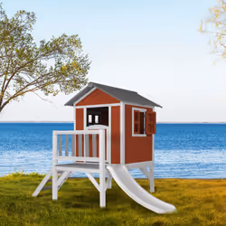 AXI Beach Lodge XL Playhouse Scandinavian Red - Toboggan Blanc - Vue supplémentaire 12