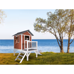 AXI Beach Lodge XL Playhouse Scandinavian Red - Toboggan Blanc - Vue supplémentaire 9
