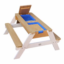 AXI Nick Table Picnic Sable et Eau marron/blanc - avec Parasol bleu/ blanc - Vue supplémentaire 4