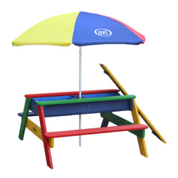 AXI Nick Table Picnic Sable et Eau arc-en-ciel - avec Parasol arc-en-ciel