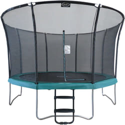 Trampoline rond avec échelle & filet AXI Denver - ø 366 cm en Vert Trampoline enterré sur pieds pour enfants Pour le jardin / l'extérieur