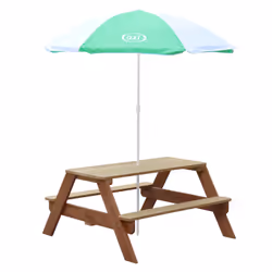 AXI Nick Table Picnic marron - avec Parasol vert/ blanc - Vue supplémentaire 2