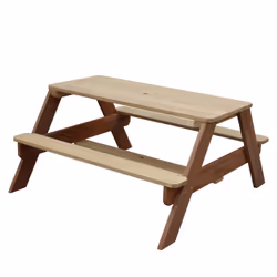 AXI Nick Table Picnic marron - avec Parasol vert/ blanc - Vue supplémentaire 4