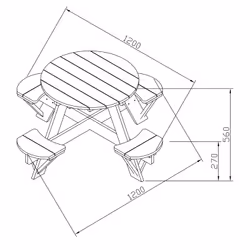 AXI UFO Table Picnic Round marron/blanc - Vue supplémentaire 7