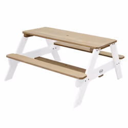 AXI Nick Table Picnic marron/blanc - avec Parasol bleu/ blanc - Vue supplémentaire 4