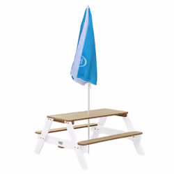 AXI Nick Table Picnic marron/blanc - avec Parasol bleu/ blanc - Vue supplémentaire 6
