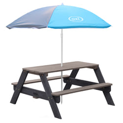 AXI Nick Table Picnic Anthracite/gris - avec Parasol bleu/gris