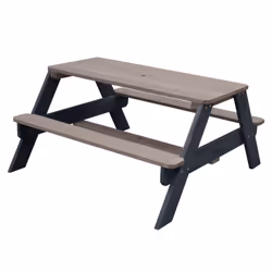 AXI Nick Table Picnic Anthracite/gris - avec Parasol bleu/gris - Vue supplémentaire 4