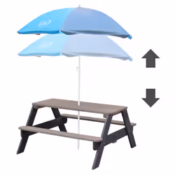 AXI Nick Table Picnic Anthracite/gris - avec Parasol bleu/gris - Vue supplémentaire 5