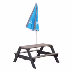 AXI Nick Table Picnic Anthracite/gris - avec Parasol bleu/gris - Vue supplémentaire 6