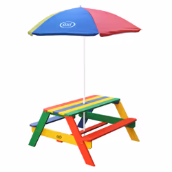 AXI Nick Table Picnic arc-en-ciel - avec Parasol arc-en-ciel