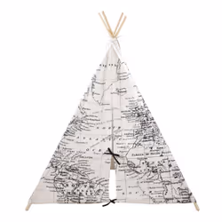 Sunny Tipi World Map Noir et Blanc