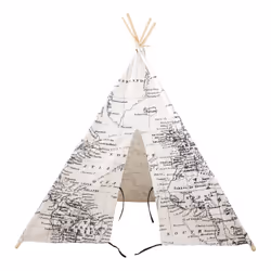 Sunny Tipi World Map Noir et Blanc
