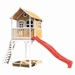 AXI Classic Romy Maisonnette, marron/blanc - Toboggan Rouge, Salle de jeux sur pilotis, 3 an(s), 1 portes(s), Toboggan, Marro ...