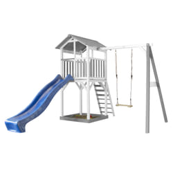 AXI Beach Tower avec 1 balançoire gris/blanc - Toboggan Bleu
